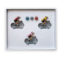 Coffret jeu 3 cyclistes Tour Vuelta, Giro, Tour de France, Bernard & Eddy