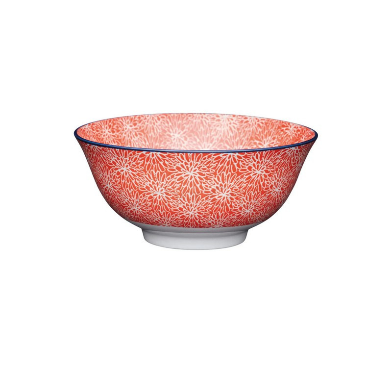 Kitchen Craft - Bol Red Floral and Blue Edge, Kitchencraft - Kitchen Craft