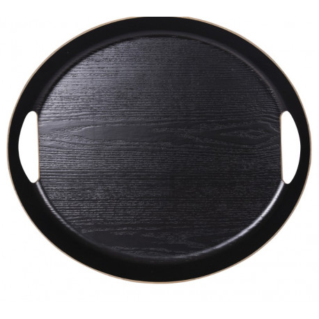plateau ovale avec anses, table passion noir - table passion
