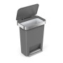 Poubelle rectangulaire à pédale en plastique 45 L, simplehuman