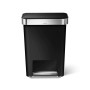 Poubelle rectangulaire à pédale en plastique 45 L, simplehuman