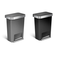 Poubelle rectangulaire à pédale en plastique 45 L, simplehuman