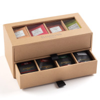 Coffret thé 7/7 Kraft 2 tiroirs garni de 56 sachets, Dammann Frères