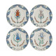 Coffret de 4 assiettes à dessert collection "La Favorite", Faïencerie de Gien