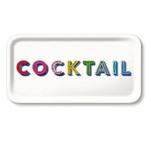 Plateau apéritif rectangulaire "Cocktail" multicolore, Jamida