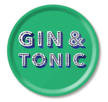 Plateau apéritif rond vert "Gin&Tonic", Jamida