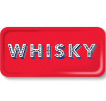 Plateau apéritif rectangulaire "Whisky" rouge, Jamida