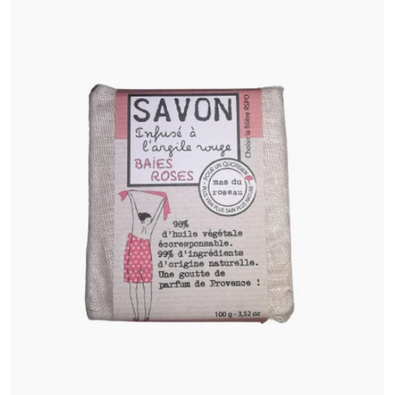 Mas du roseau - Savon végétal parfumé Baies Roses, mas du roseau - mas du roseau