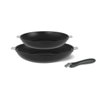 Set de 2 poêles + poignée Cookway Ultralu, Cristel