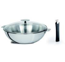 Set wok + couvercle + poignée 28 cm Casteline, Cristel