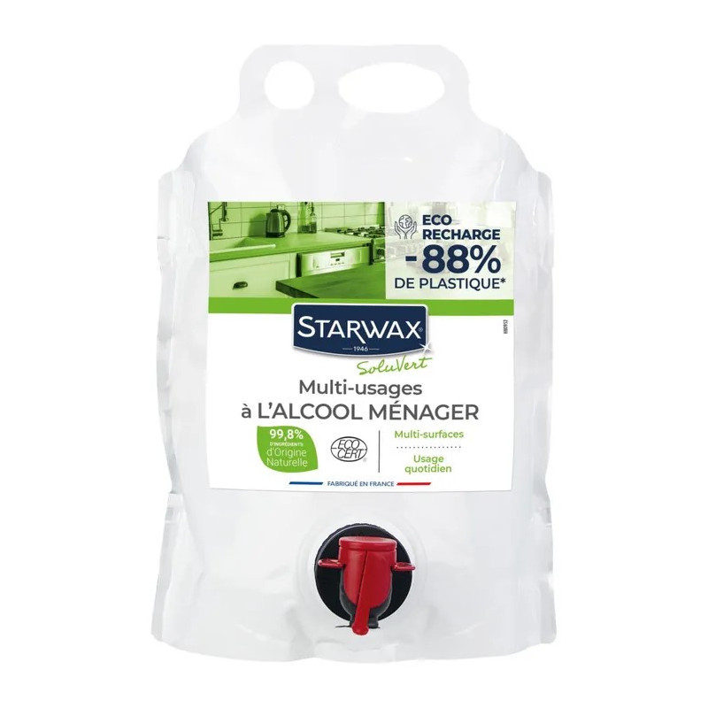 Starwax - Eco recharge Multi-usages à l'alcool ménager Soluvert, Starwax - STARWAX