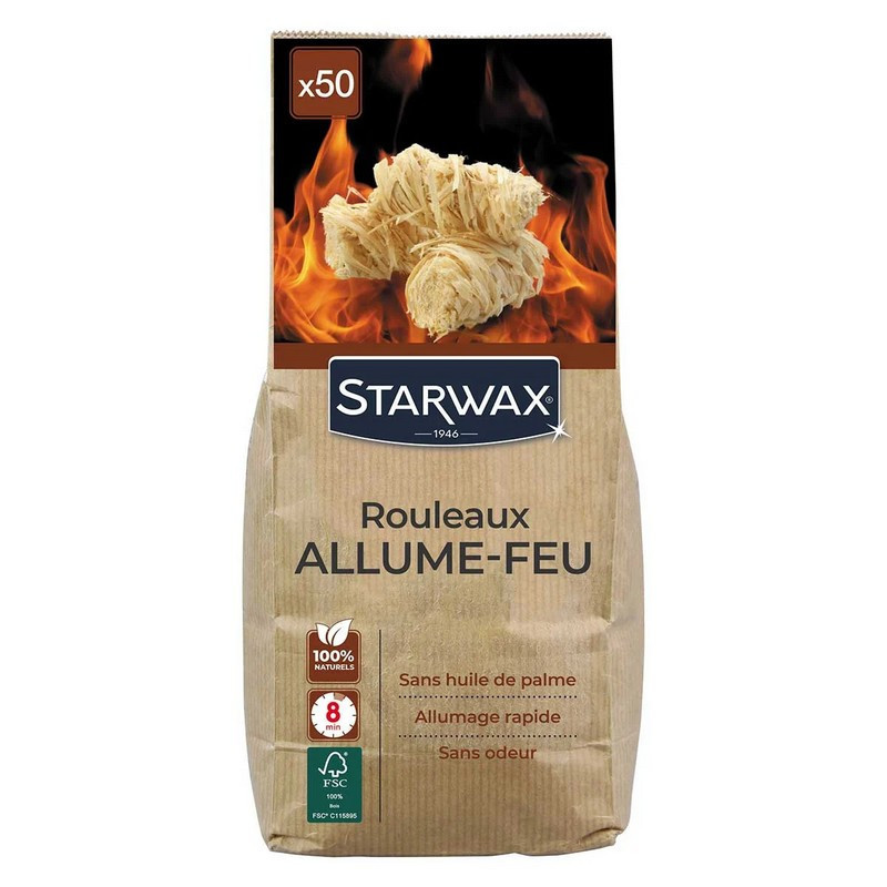 50 rouleaux allume-feu, starwax - starwax