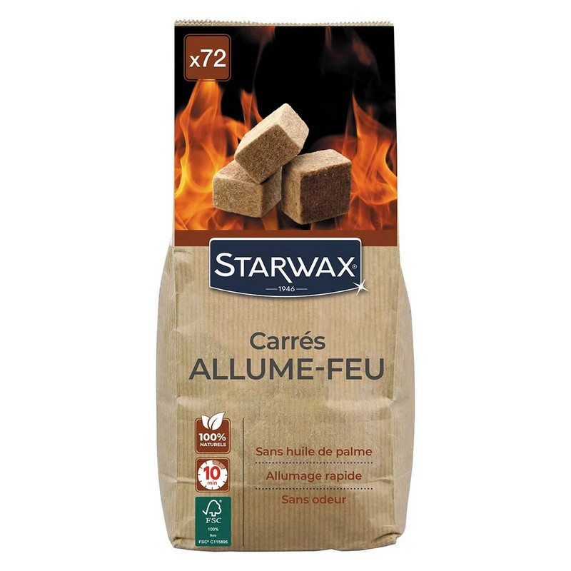 72 carrés allume-feu, starwax - starwax