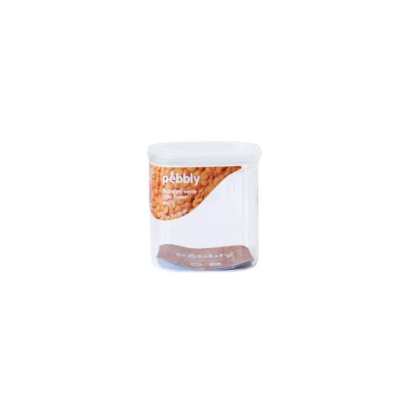 Pebbly - Boite de conservation carrée en verre, pebbly 800 ml - PEBBLY