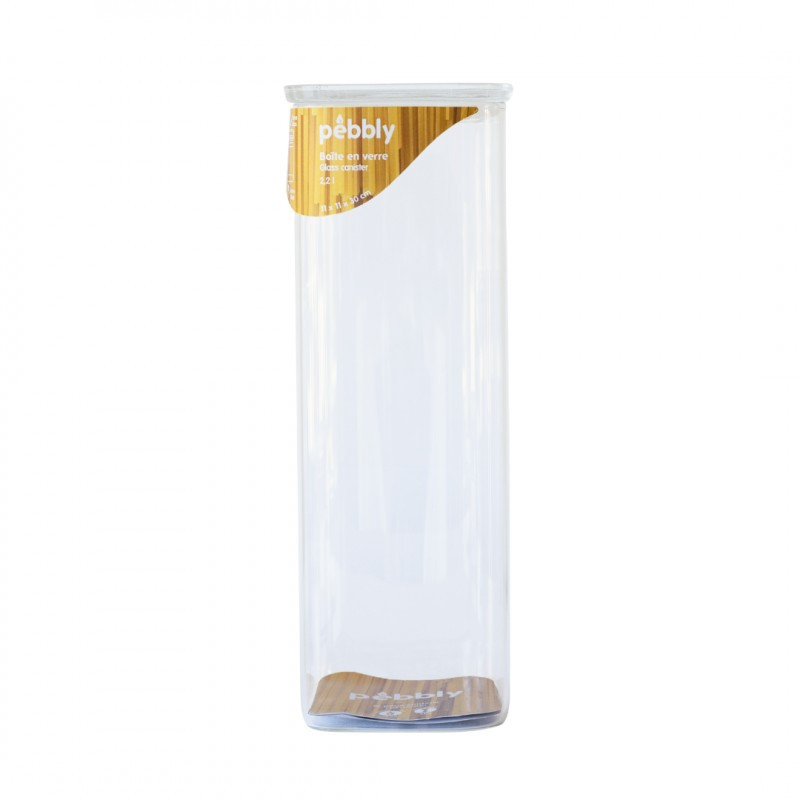 Pebbly - Boite de conservation carrée en verre, pebbly 2.2 L - PEBBLY