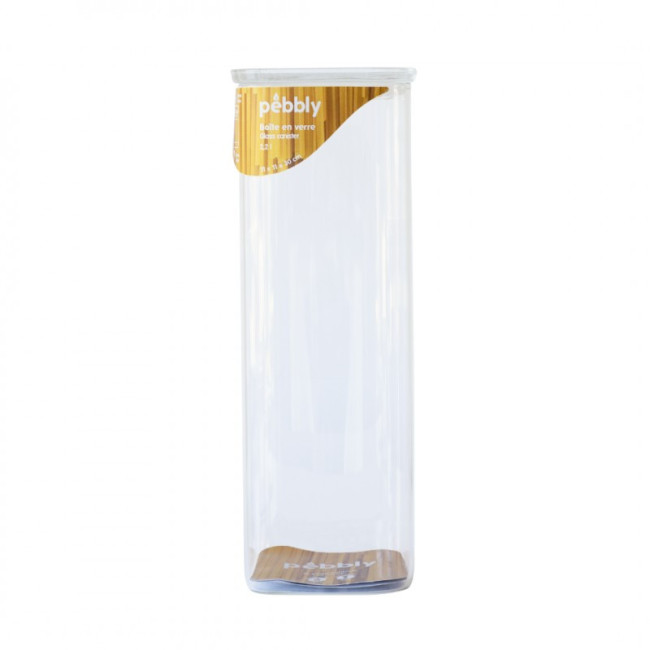Boite de conservation carrée en verre, pebbly