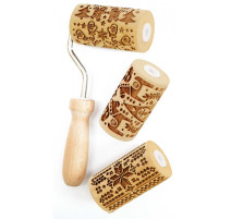 3 mini-rouleaux empreinte bois Noël, ScrapCooking