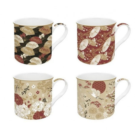 coffret 4 mugs collection kimono, easy life - easy life