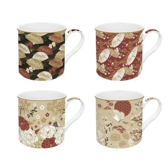 Coffret 4 mugs 30cl Kimono, Easy Life