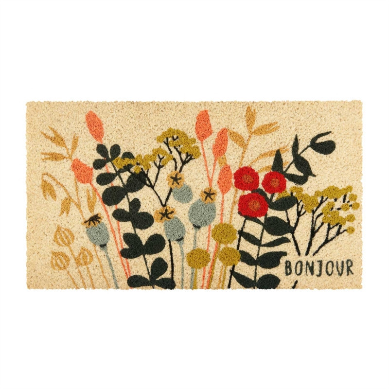 DERRIERE LA PORTE - Paillasson coco/pvc Bonjour Fleurs, Derrière la porte - DERRIERE LA PORTE