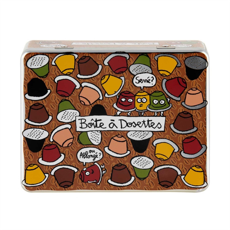 DERRIERE LA PORTE - Boîte à dosettes de café compartimentée C'est la fête, Derrière la porte - DERRIERE LA PORTE