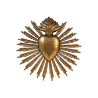 Décoration murale Ex-Voto coeur soleil 25 cm, Emdé