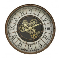 Horloge mécanisme métal Bronze rivets 48 cm, Emdé
