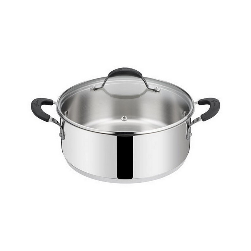 sauteuse inox 26 cm tempra avec couvercle, lagostina - lagostina