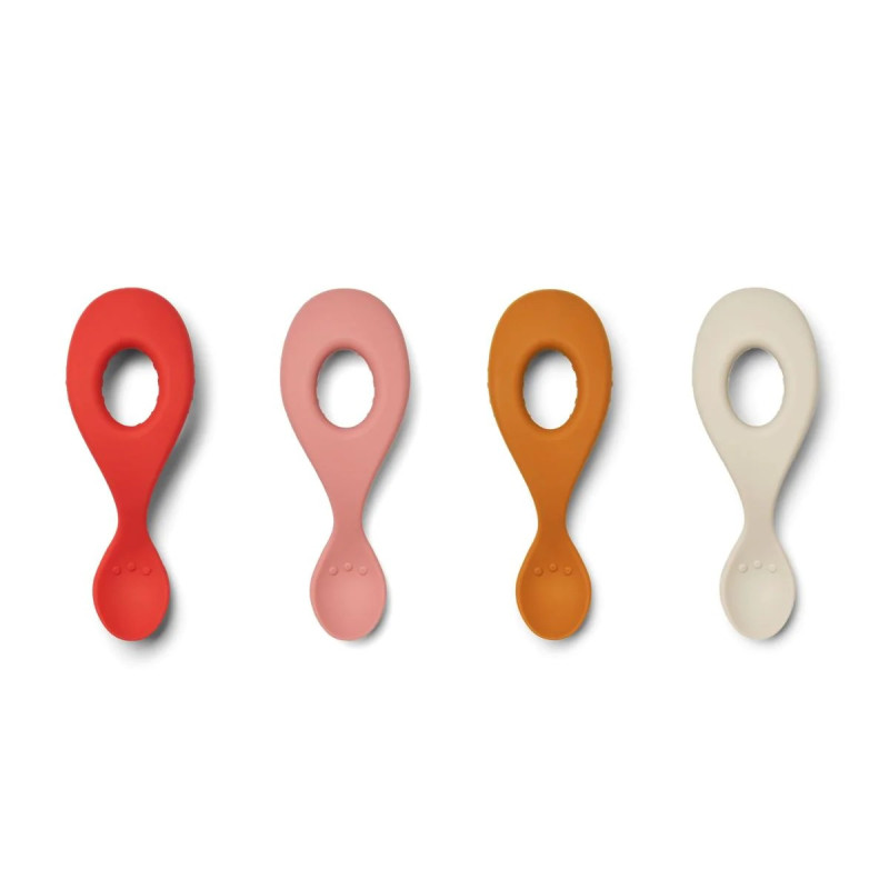 Liewood - Set de 4 cuillères en silicone Liva, Liewood Raspberry - Liewood