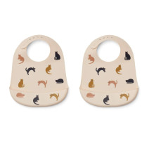 Set de 2 bavoirs silicone Tilda Miauw Apple Blossom, Liewood