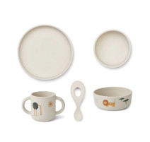 Coffret 4 pièces repas Vivi Safari Sandy Mix, Liewood