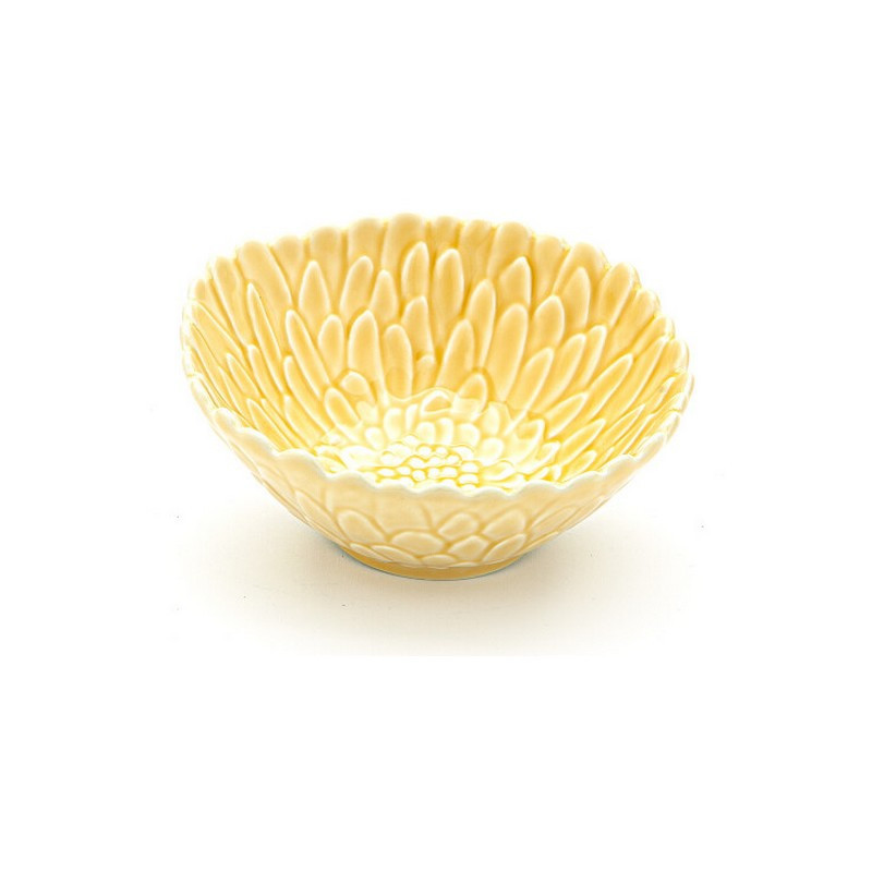 bol fleur 17 cm, van verre jaune - van verre