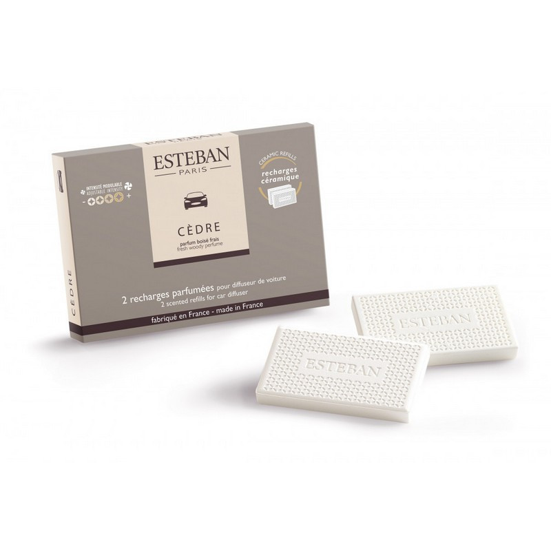Esteban - Recharge parfumée pour diffuseur de voiture Cèdre, Esteban - ESTEBAN