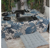 Nappe enduite Bleu Stone Lombok, Sud Etoffe