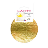 10 supports gâteaux individuels ronds or/noir 8 cm, Scrapcooking