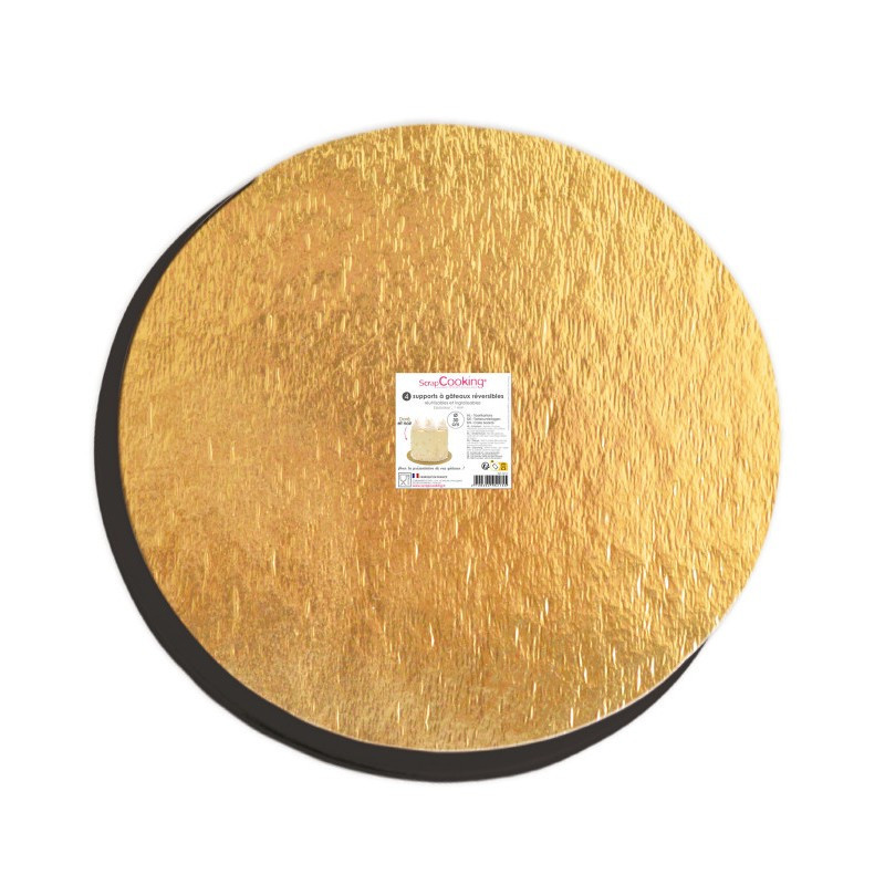 Scrapcooking - 4 supports gâteaux or/noir ronds 30 cm, Scrapcooking - ScrapCooking