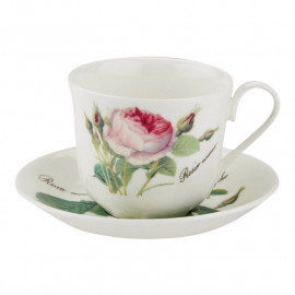 Tasse thé et sous-tasse Redouté Rose, Roy Kirkham