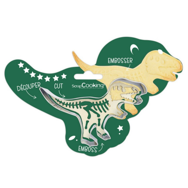 Découpoir + embosseur bois Dinosaure, Scrapcooking