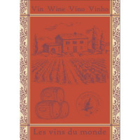 Torchon Vin du Monde 50 x 70 cm, Sud Etoffe