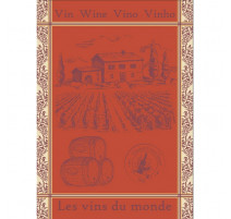 Torchon Vin du Monde 50 x 70 cm, Sud Etoffe