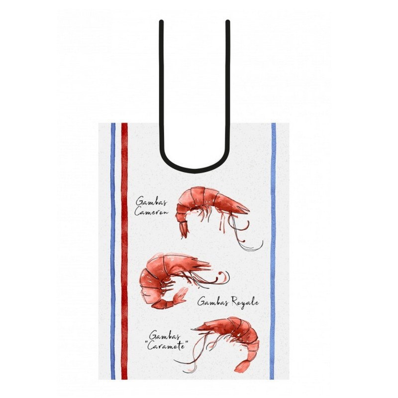 Sud Etoffe - Bavoir Fruits de Mer 45 x 60 cm, Sud Etoffe Gambas - Sud Etoffe