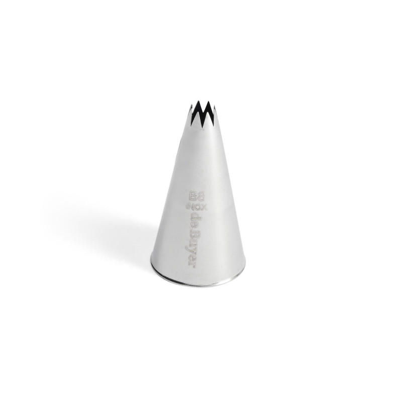 DE BUYER - Douille cannelée inox 8 dents, De Buyer B8 - Diamètre 0,7 cm - DE BUYER