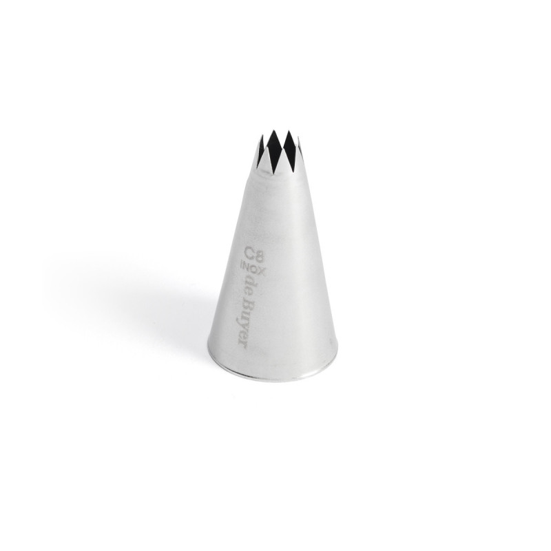DE BUYER - Douille cannelée inox 8 dents, De Buyer C8 - Diamètre 0,9 cm - DE BUYER