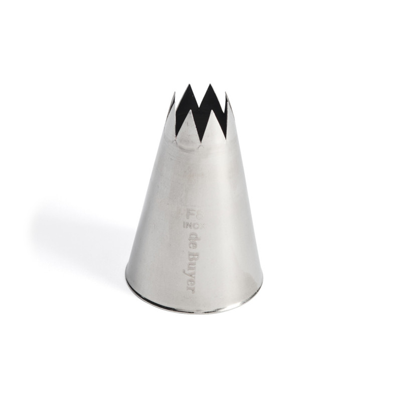 DE BUYER - Douille cannelée inox 8 dents, De Buyer F8 - Diamètre 1,8 cm - DE BUYER