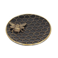 Coupelle Abeille Noir/Dorée 11.5 x 11.5 x 1.3 cm, Emdé