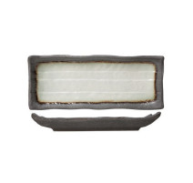 Plat rectangulaire en porcelaine 11 x 28 cm Stone, Cosy & Trendy