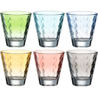 Coffret 6 gobelets assortis Optic pastel, Léonardo