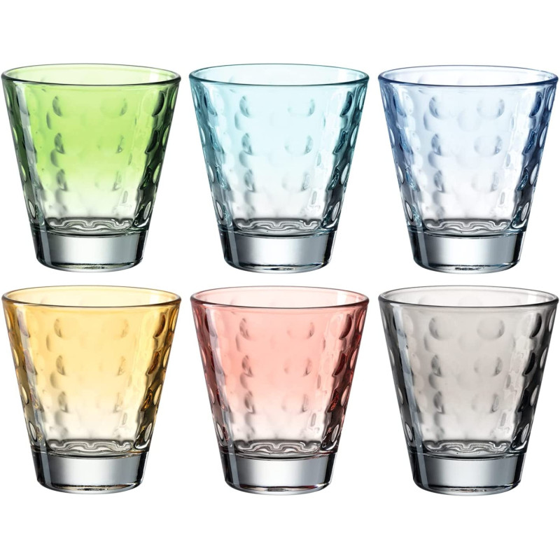 LEONARDO - Coffret 6 gobelets assortis Optic pastel, Léonardo - LEONARDO