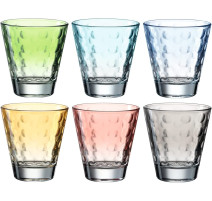 Coffret 6 gobelets assortis Optic pastel, Léonardo