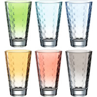 Coffret 6 chopes Optic assorties 30 cl pastel, Léonardo